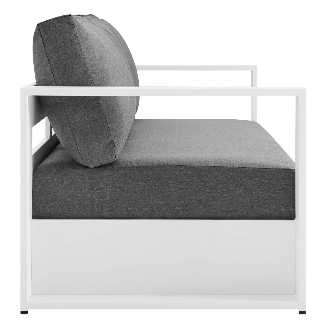 Tahlor 4-Piece Alfresco Powder-Coated Aluminum Set, White & Charcoal