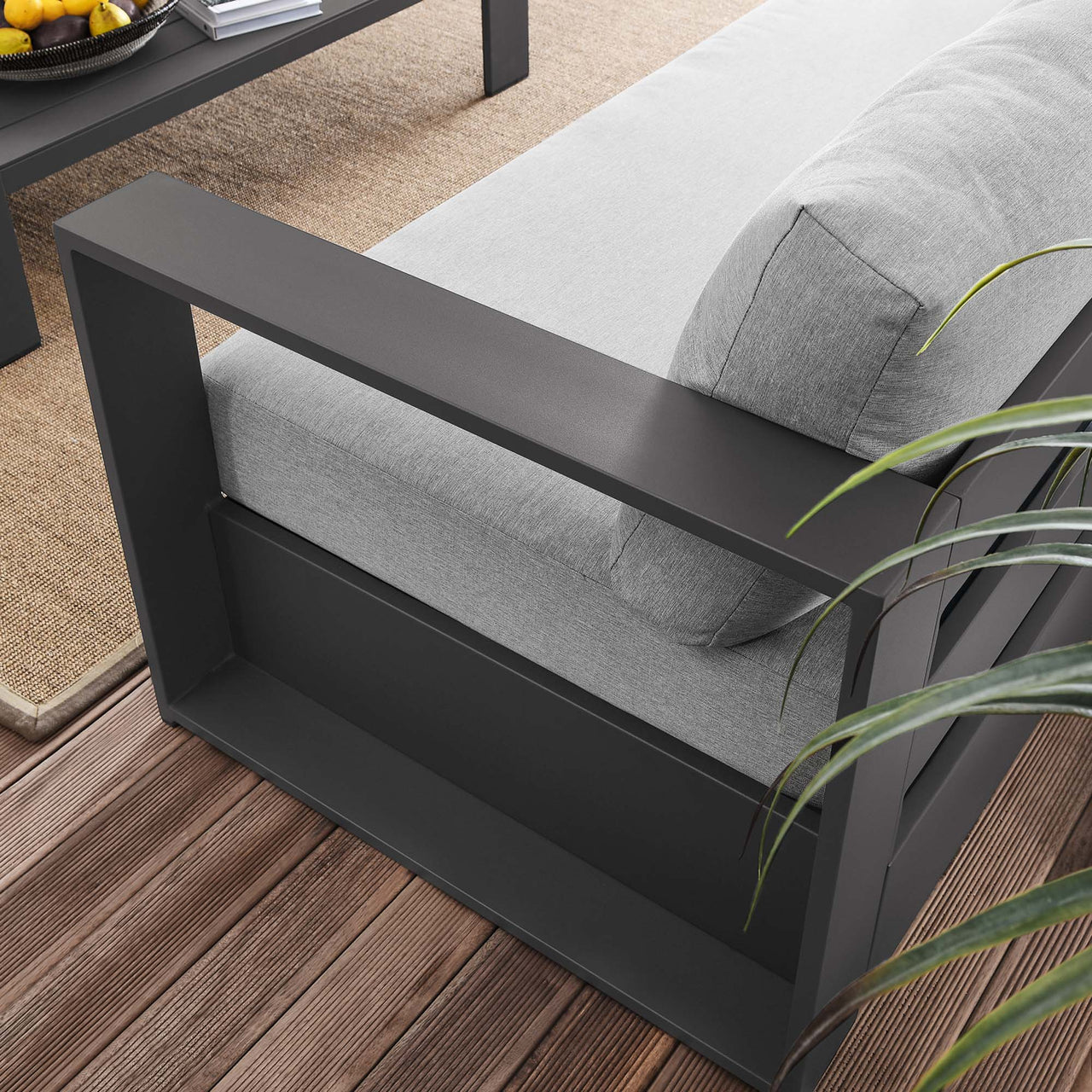 Tahlor 2-Piece Alfresco Powder-Coated Aluminum Set, Gray