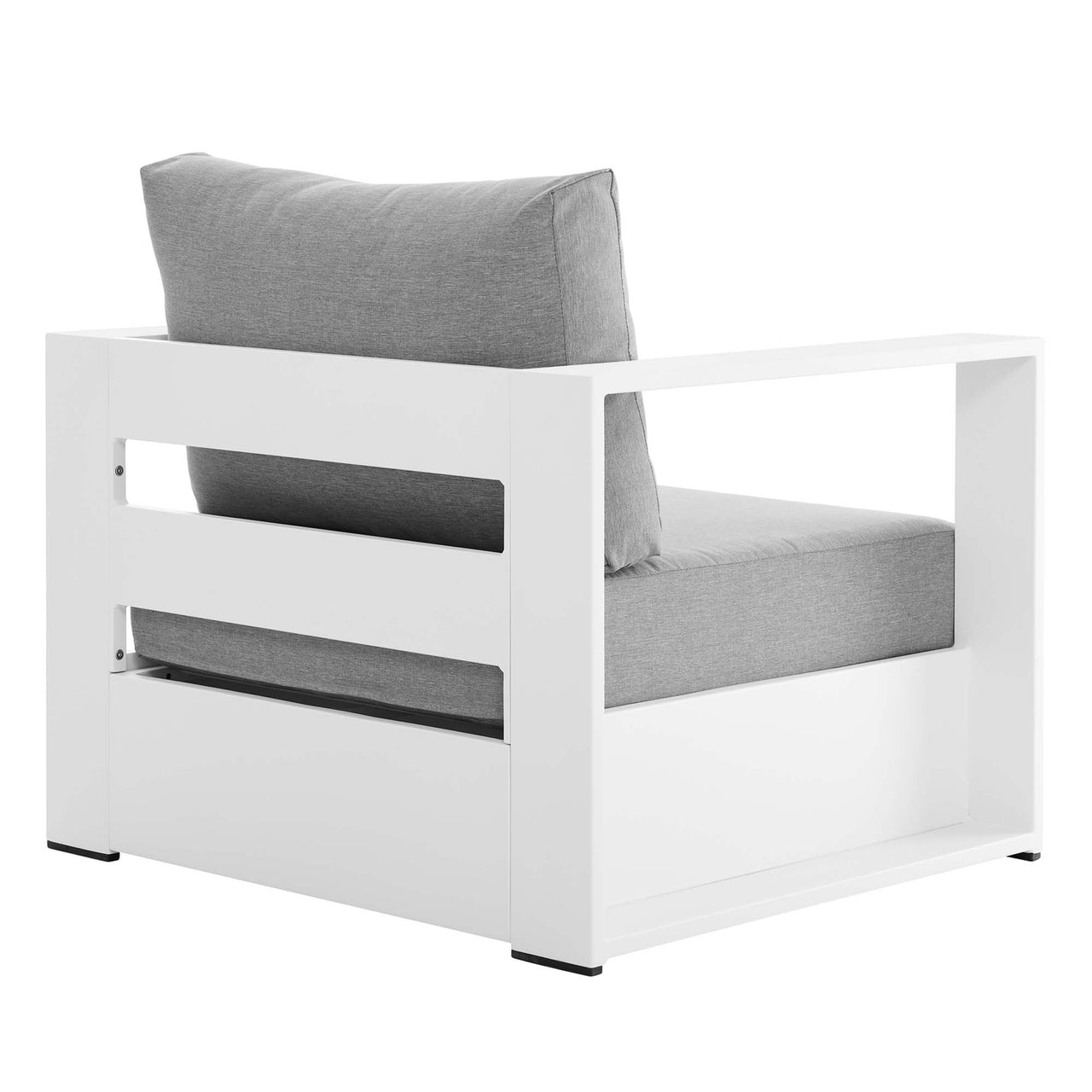 Tahlor 2-Piece Alfresco Powder-Coated Aluminum Armchair Set, White & Gray