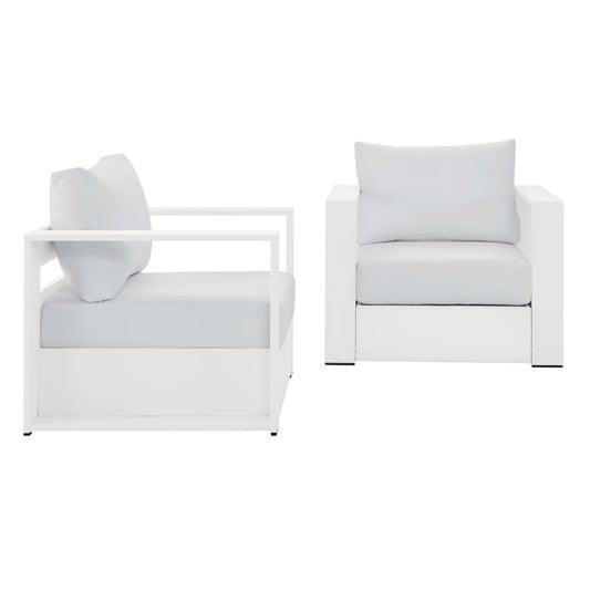 Tahlor 2-Piece Alfresco Powder-Coated Aluminum Armchair Set, White