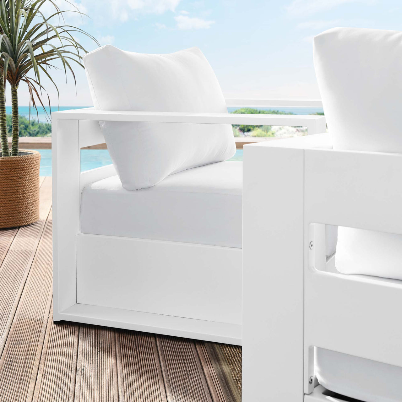 Tahlor 2-Piece Alfresco Powder-Coated Aluminum Armchair Set, White