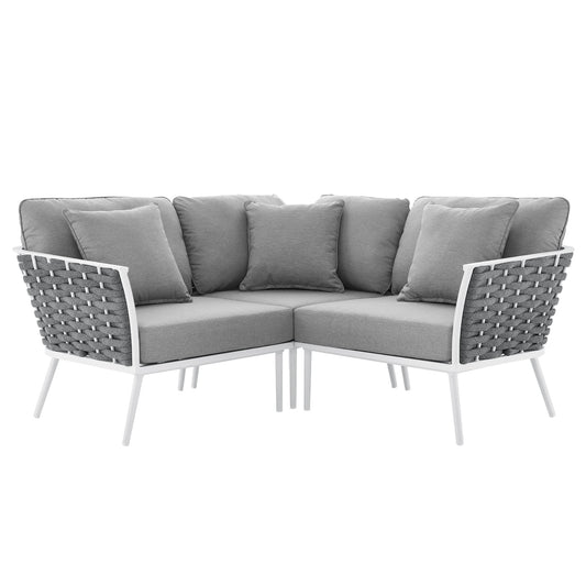 Stellan Alfresco Corner Sectional, White & Gray