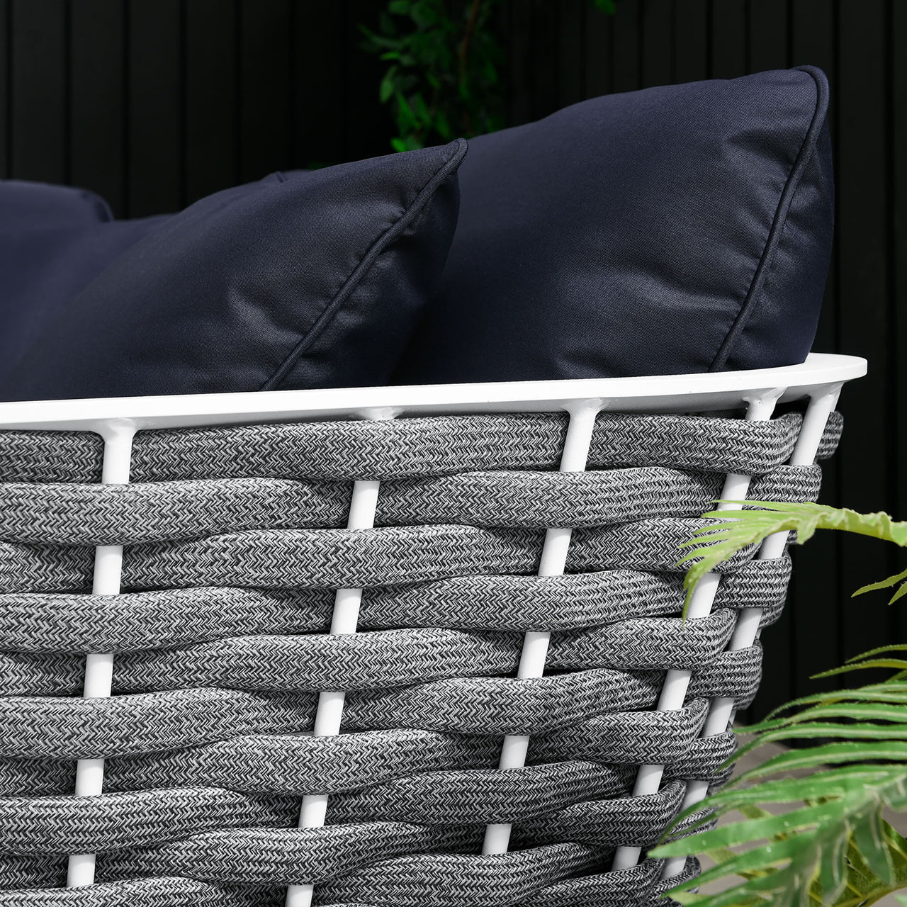 Stellan Alfresco Corner Sectional, White & Navy
