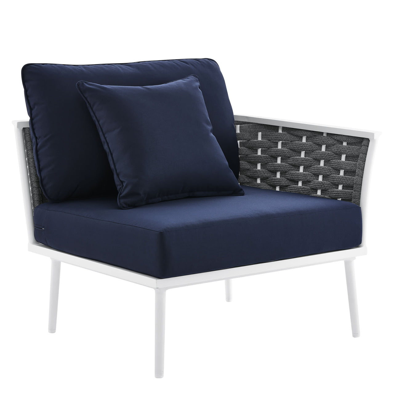 Stellan Alfresco Corner Sectional, White & Navy