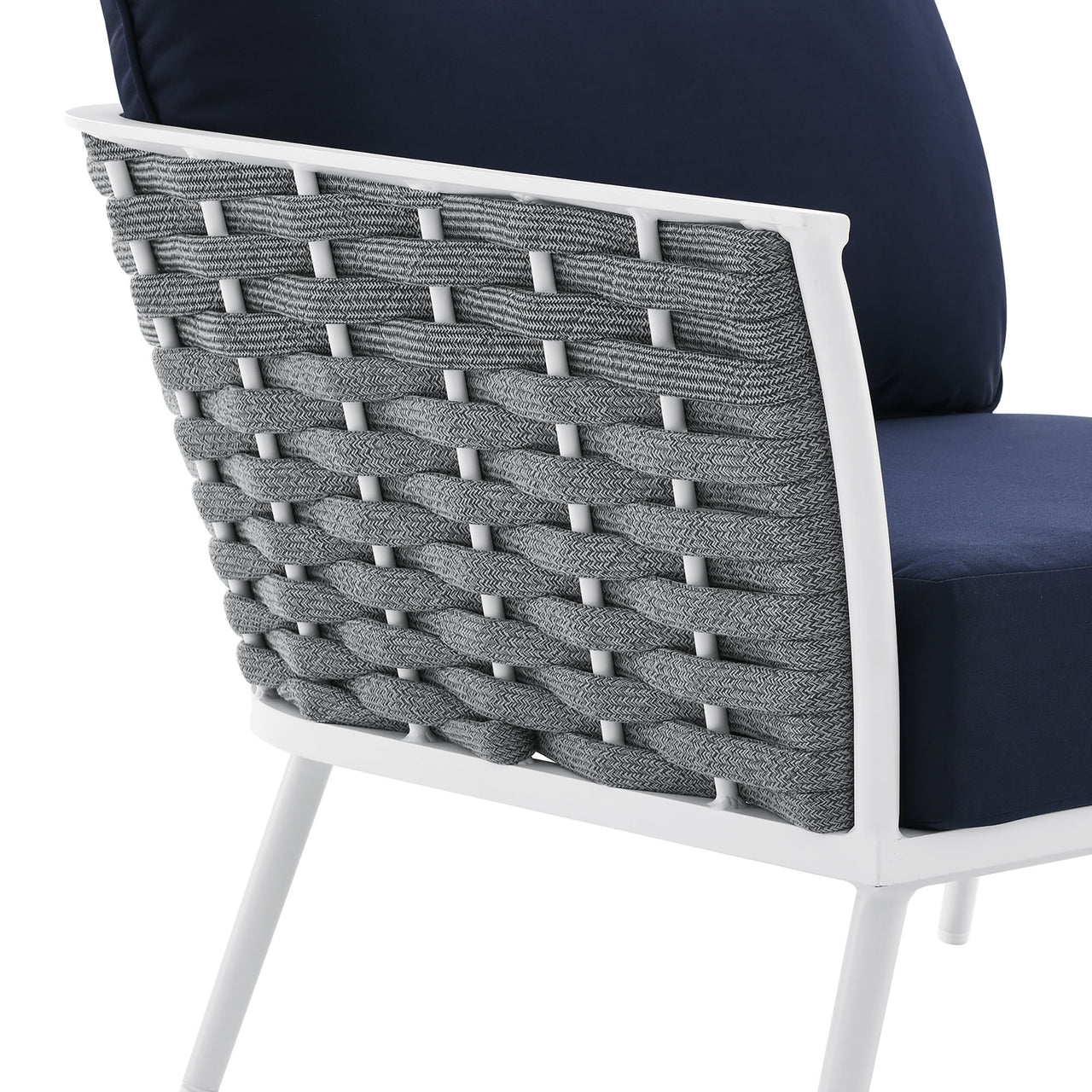 Stellan Alfresco Corner Sectional, White & Navy