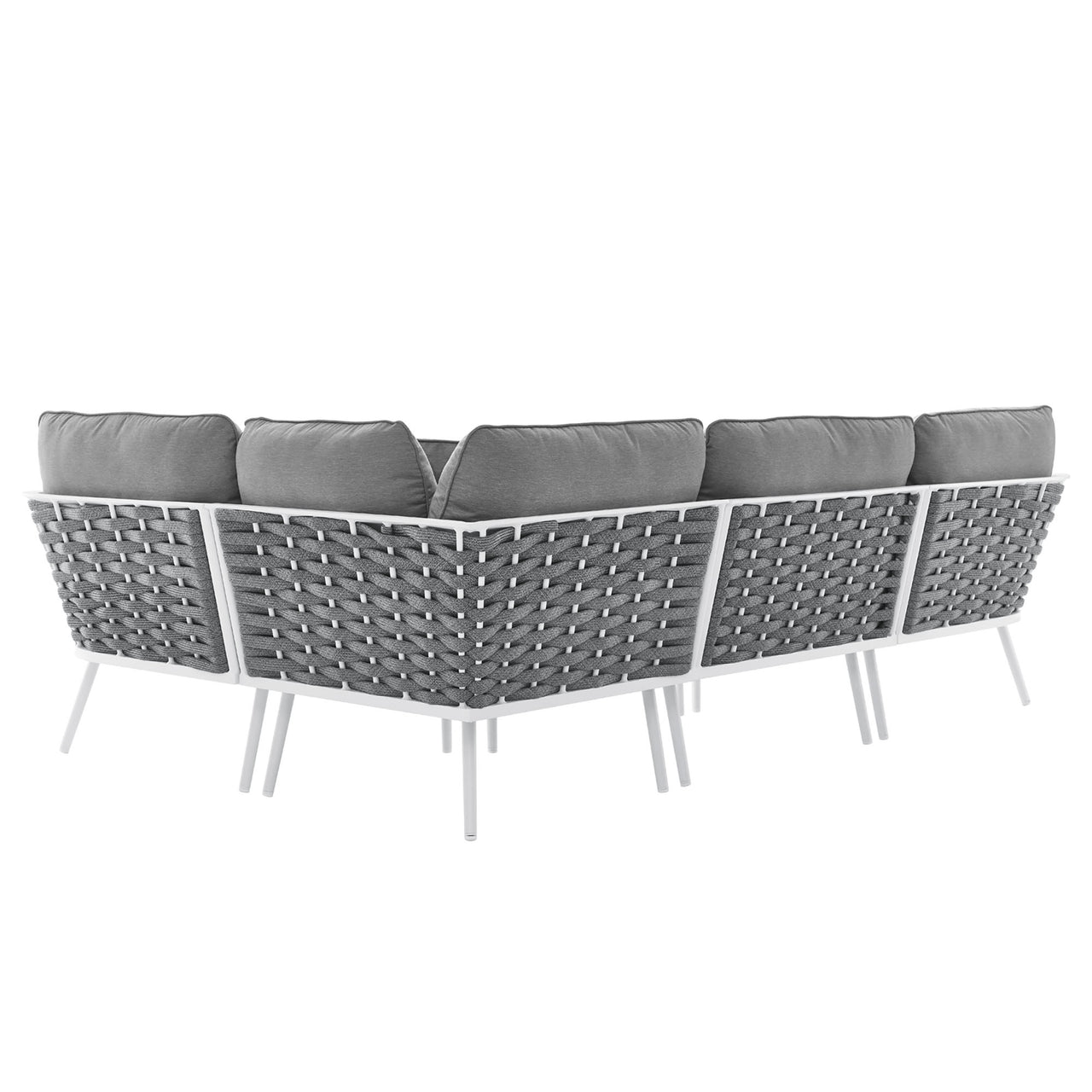 Stellan Alfresco L-Shaped Sectional, White & Gray
