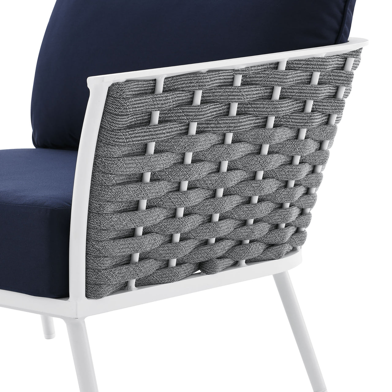 Stellan Alfresco L-Shaped Sectional, White & Navy