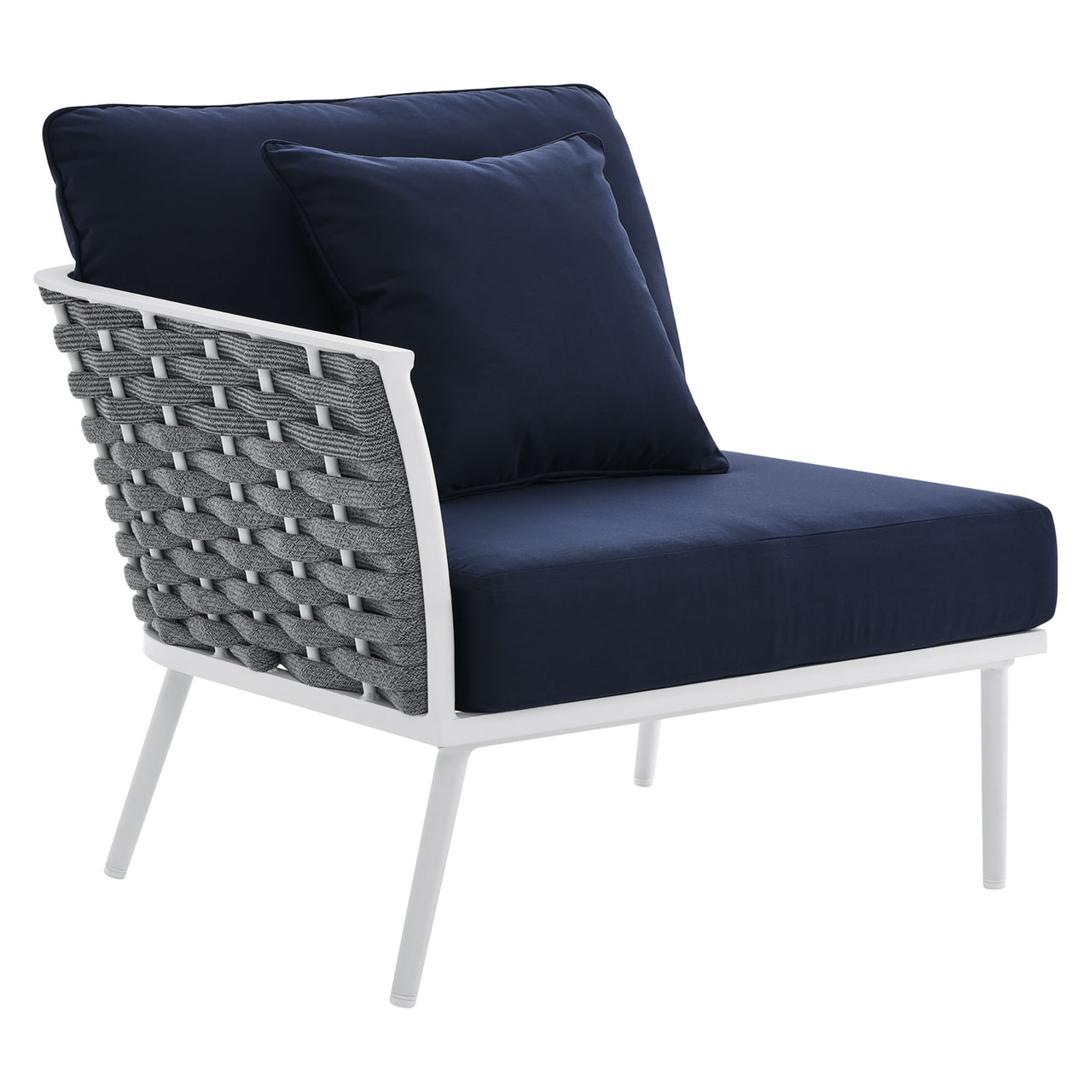 Stellan Alfresco L-Shaped Sectional, White & Navy