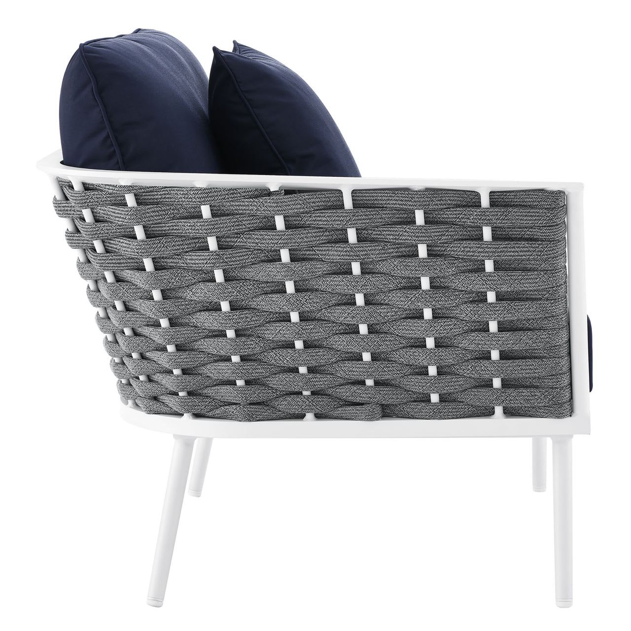 Stellan Alfresco L-Shaped Sectional, White & Navy