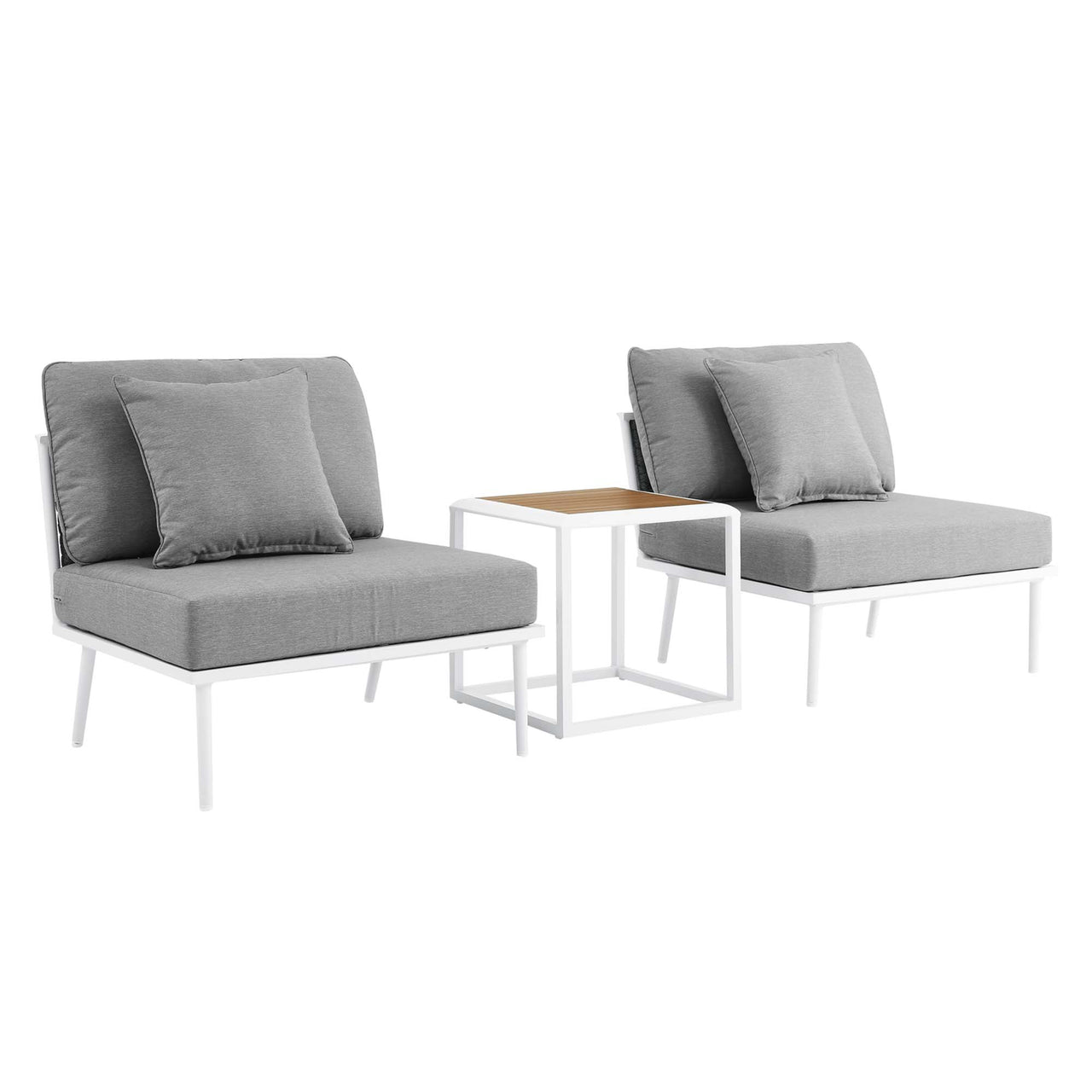 Stellan 3-Piece Alfresco Set, White & Gray
