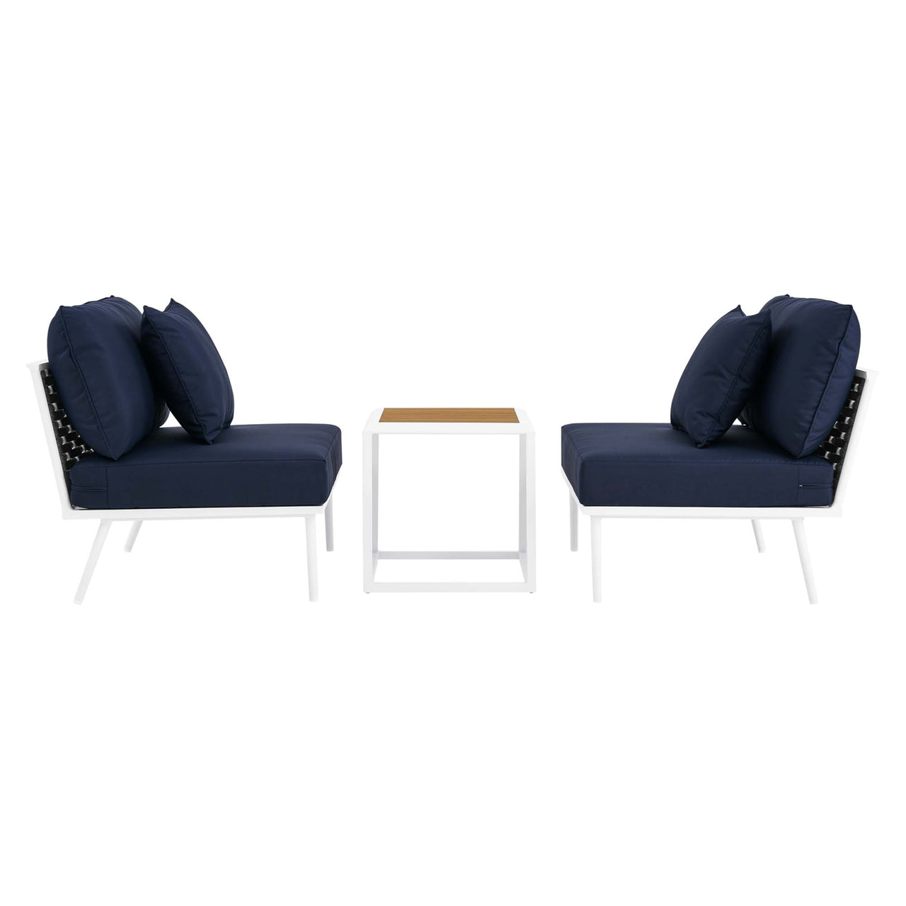 Stellan 3-Piece Alfresco Set, White & Navy