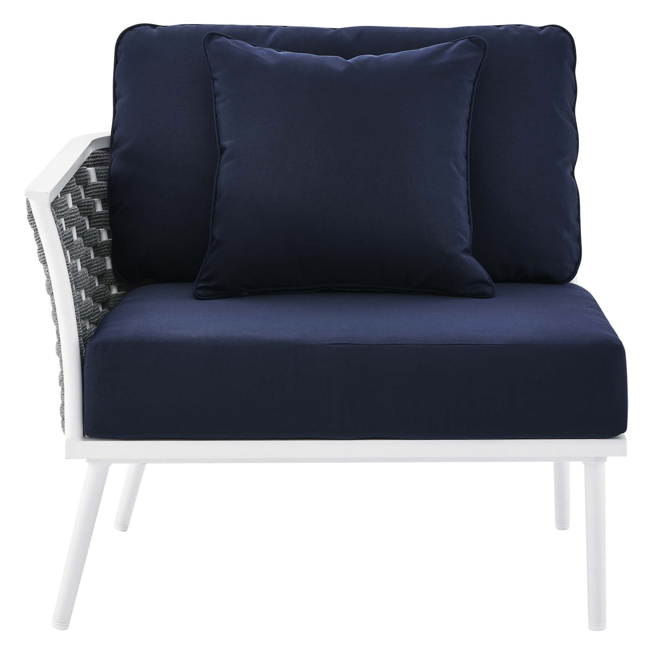 Stellan 4-Piece Alfresco Sectional Sofa Set, White & Navy