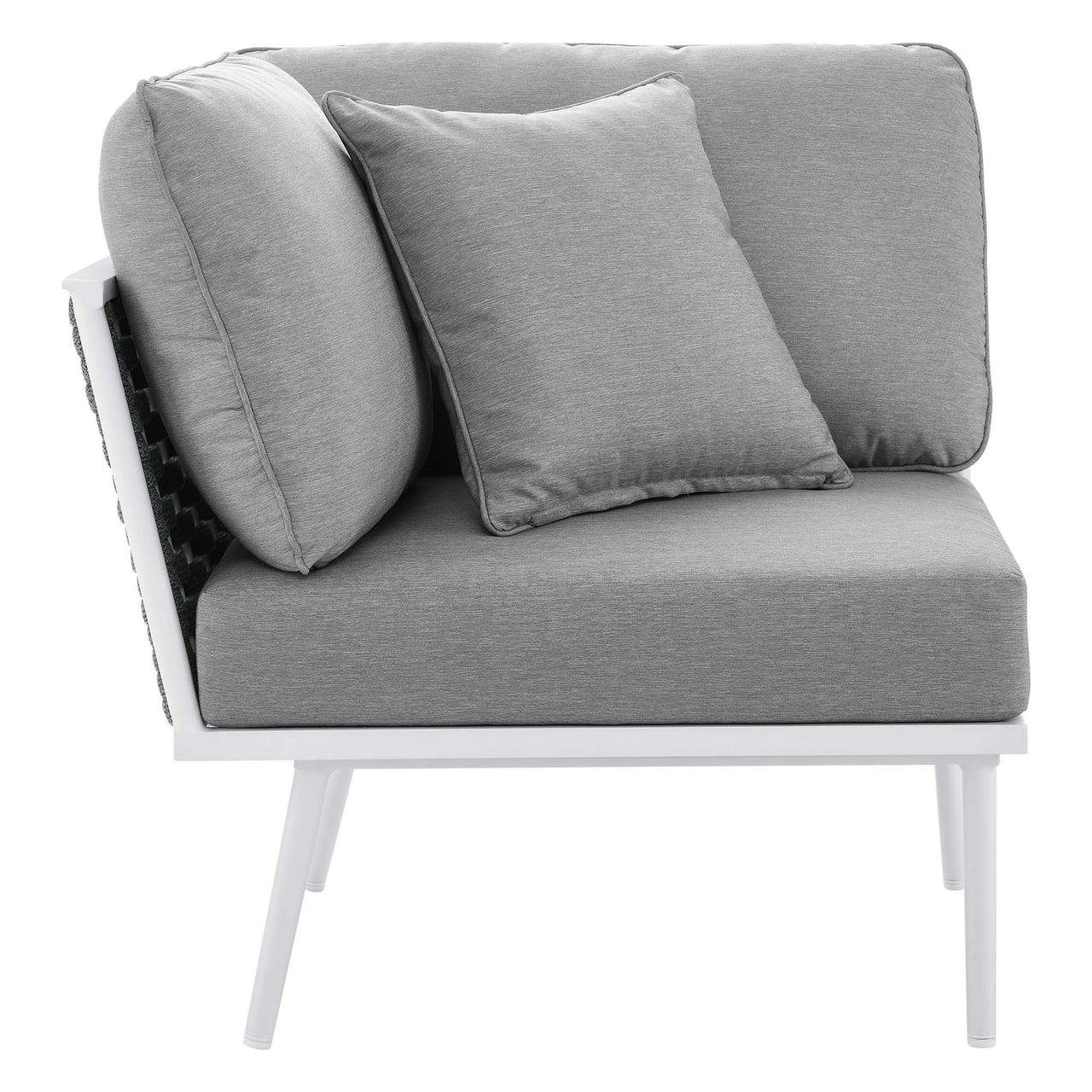 Stellan 7-Piece Alfresco Sectional Sofa Set, White & Gray