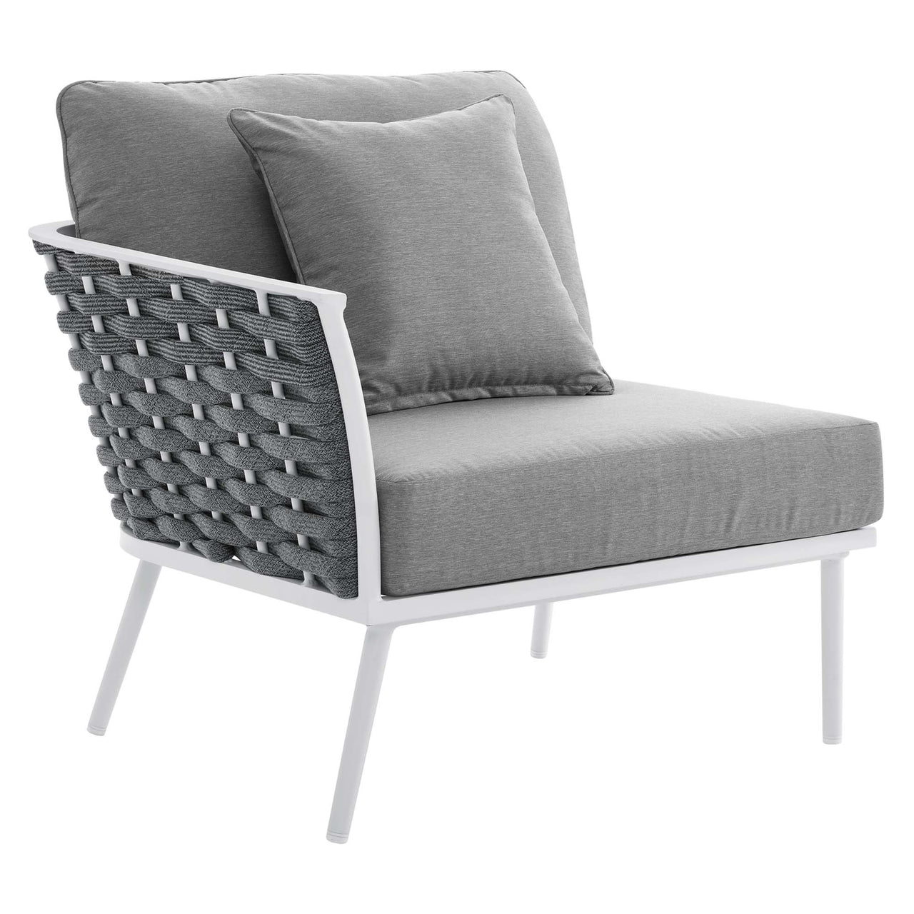 Stellan 8-Piece Alfresco Sectional Sofa Set, White & Gray