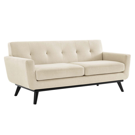 Rendezvous Herringbone Fabric Loveseat, Beige