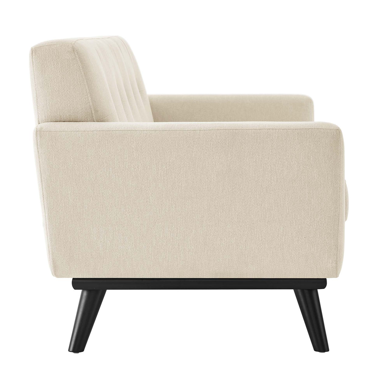 Rendezvous Herringbone Fabric Loveseat, Beige
