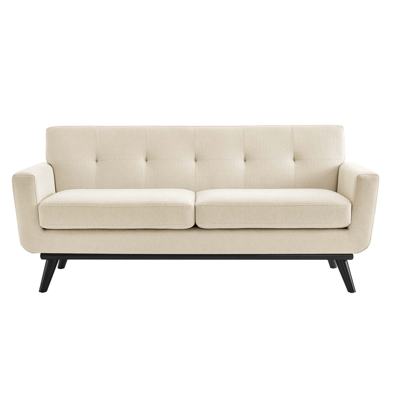 Rendezvous Herringbone Fabric Loveseat, Beige