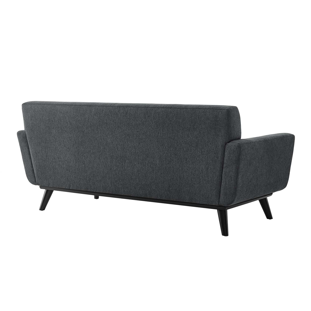 Rendezvous Herringbone Fabric Loveseat, Charcoal
