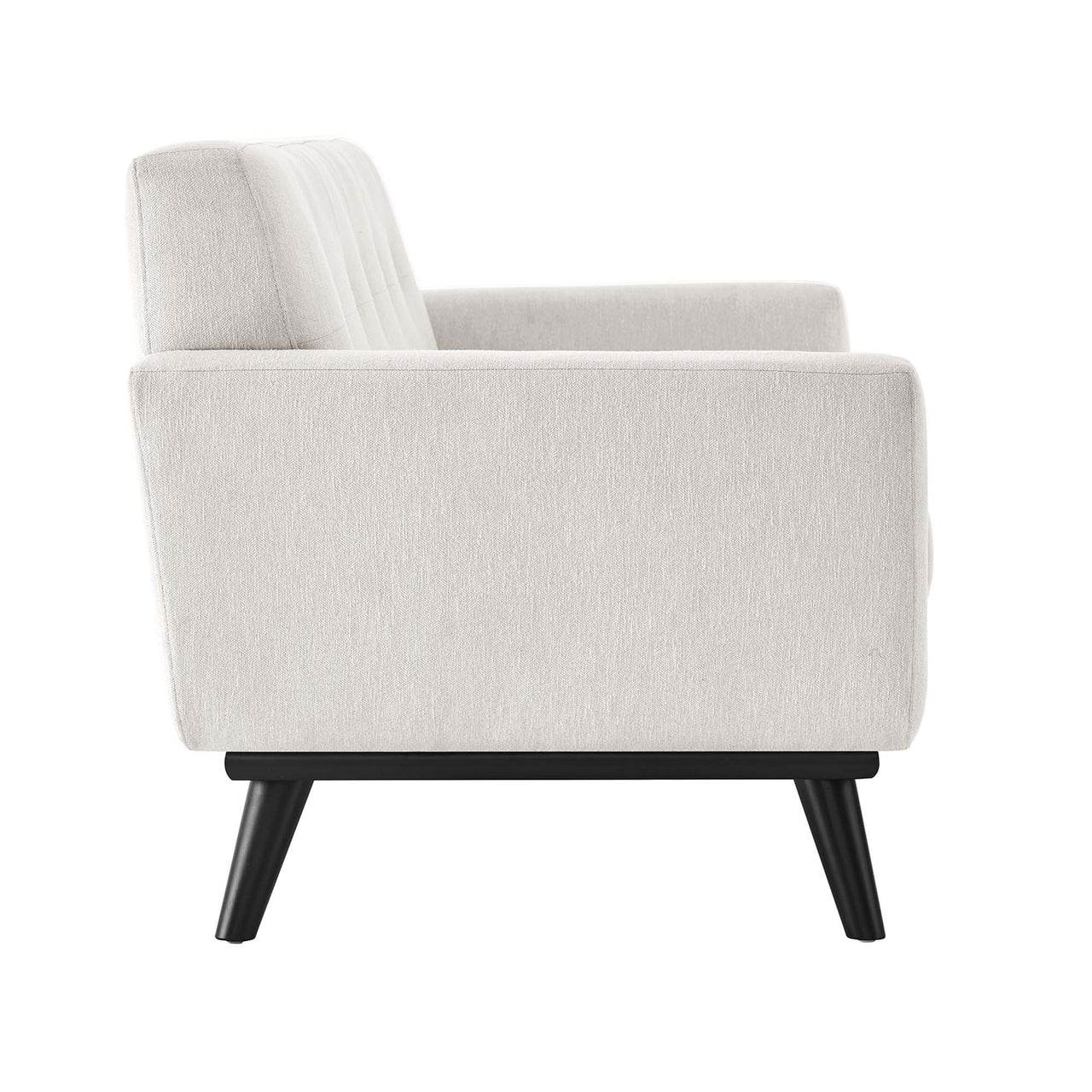 Rendezvous Herringbone Fabric Loveseat, Ivory