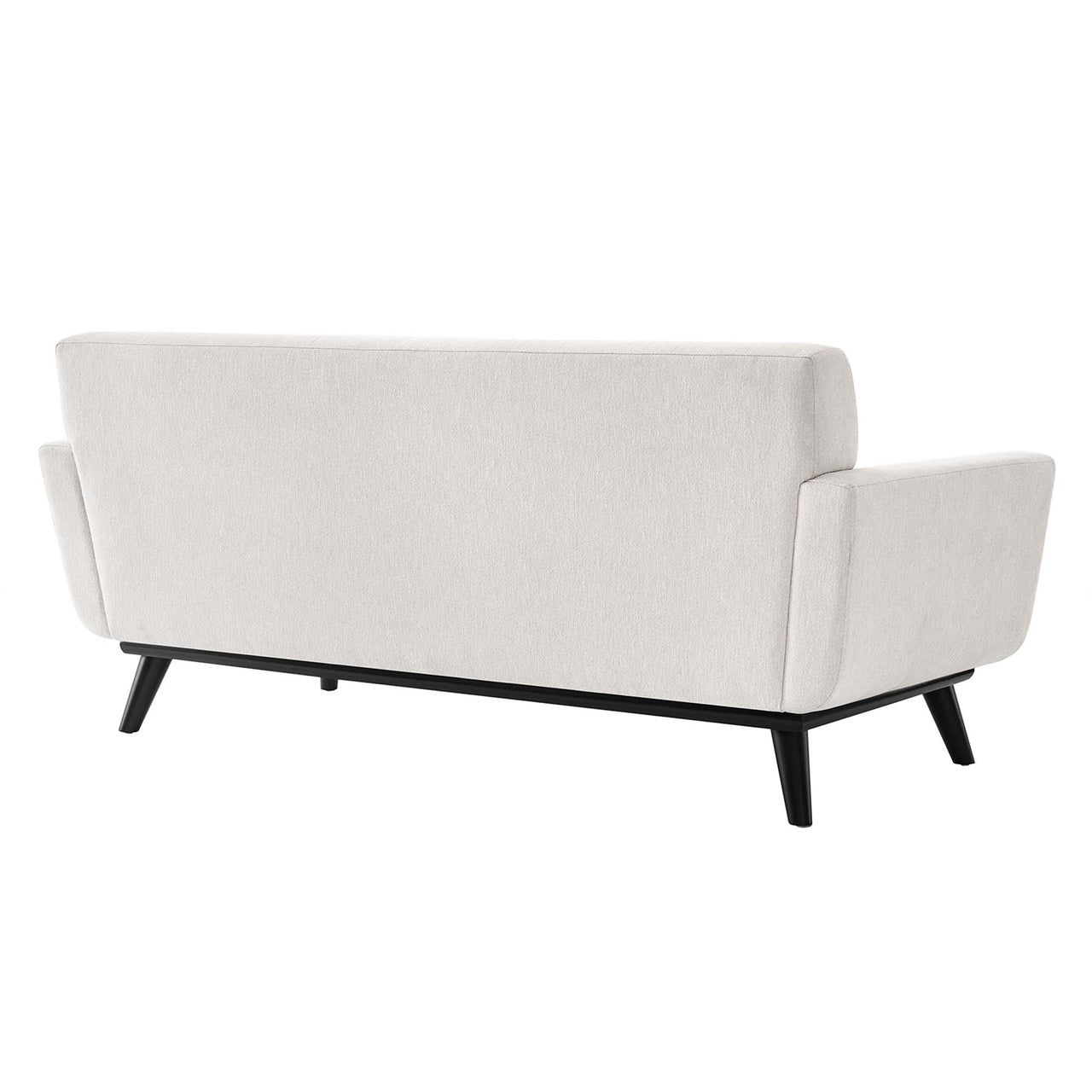 Rendezvous Herringbone Fabric Loveseat, Ivory