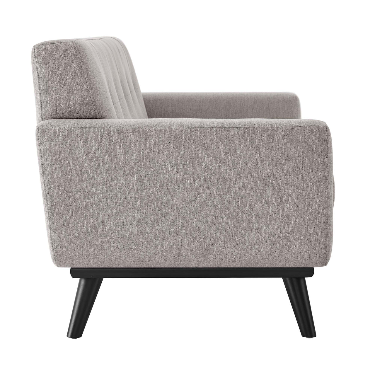 Rendezvous Herringbone Fabric Loveseat, Light Gray