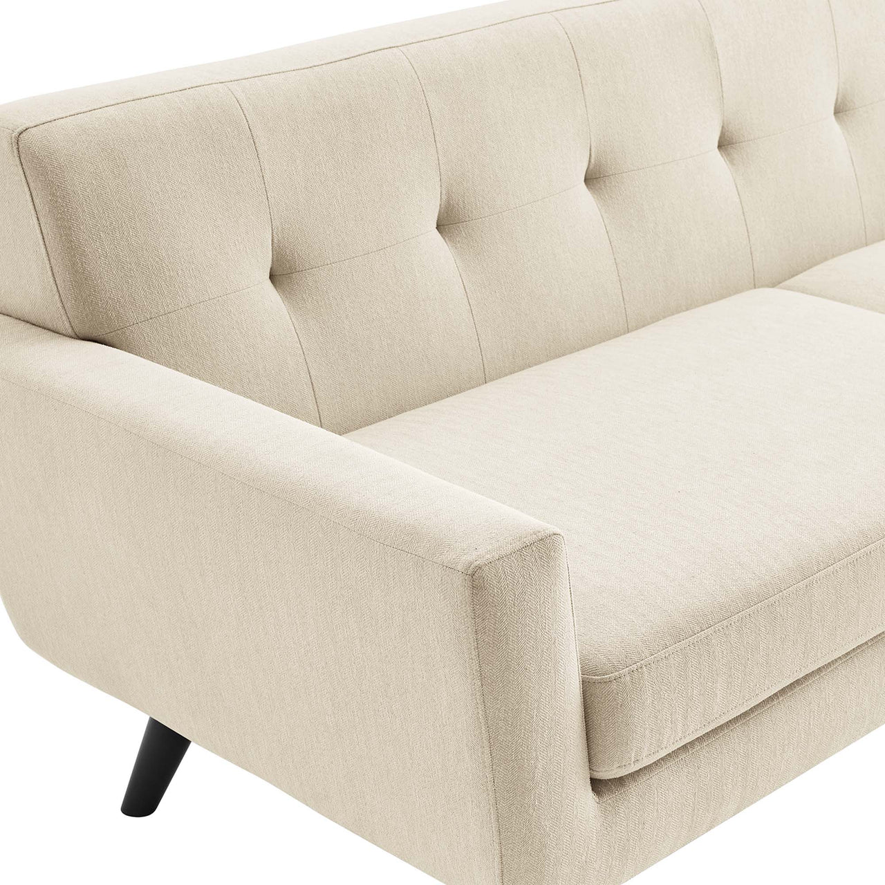 Rendezvous Herringbone Fabric Sofa, Beige