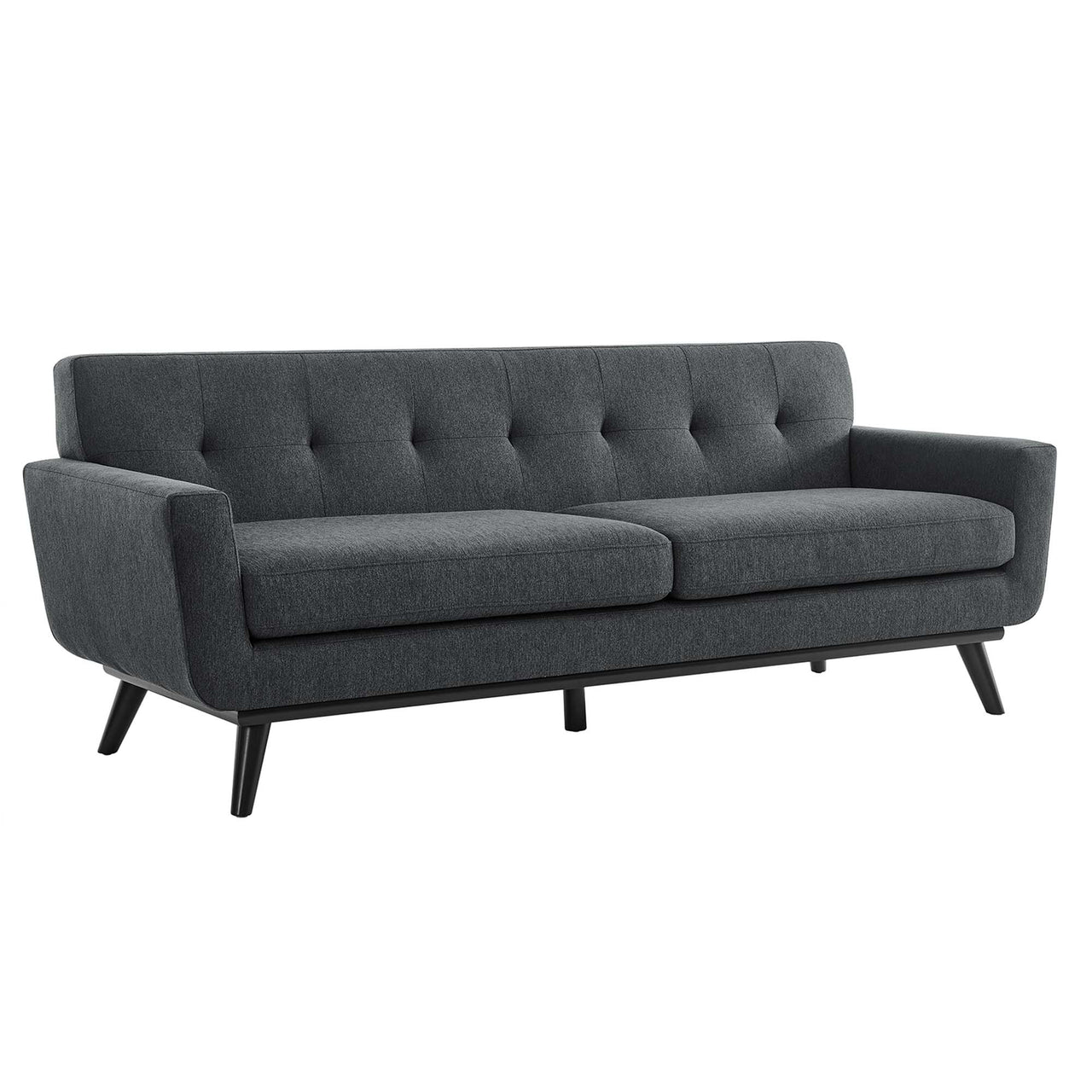 Rendezvous Herringbone Fabric Sofa, Charcoal