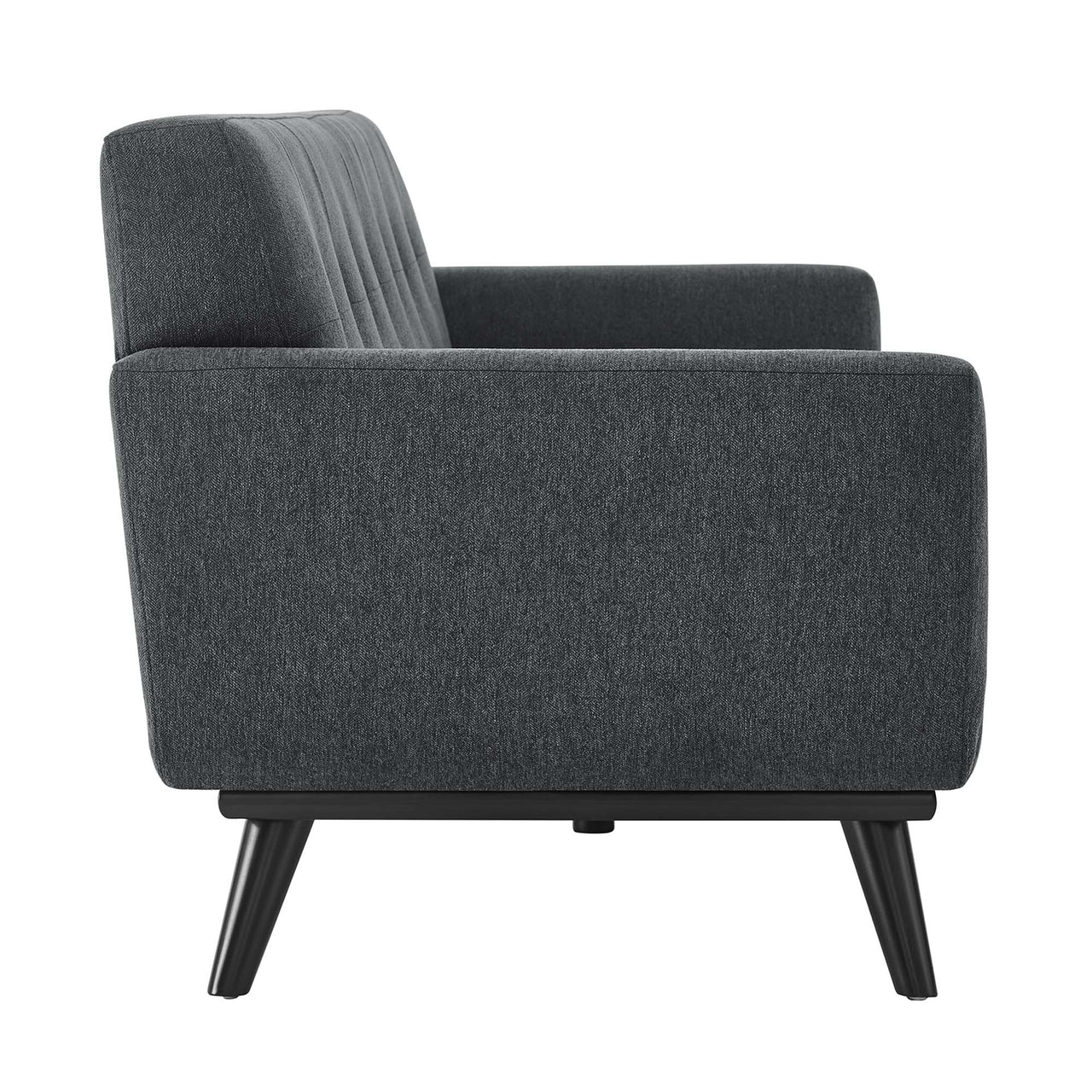 Rendezvous Herringbone Fabric Sofa, Charcoal