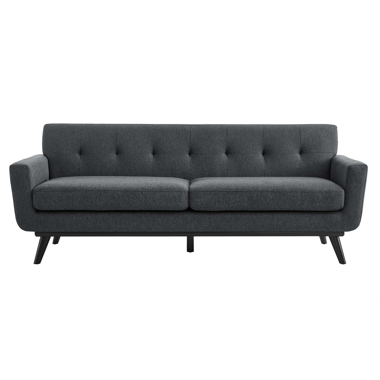 Rendezvous Herringbone Fabric Sofa, Charcoal