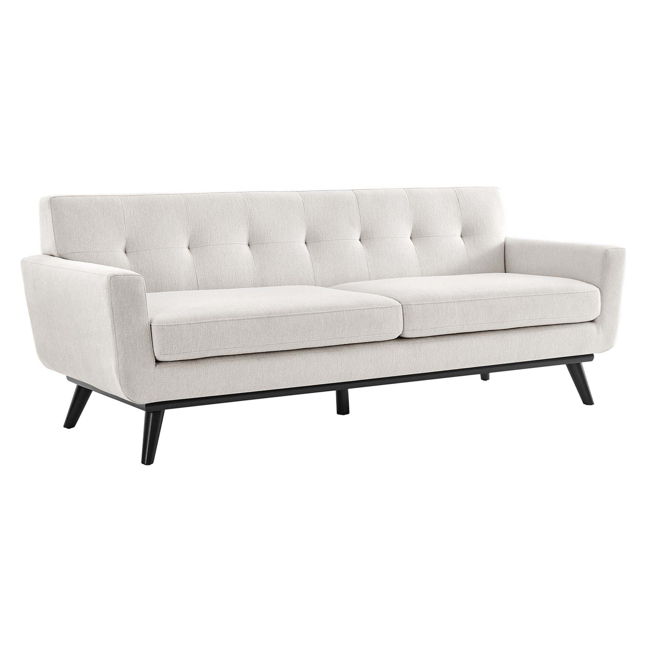 Rendezvous Herringbone Fabric Sofa, Ivory