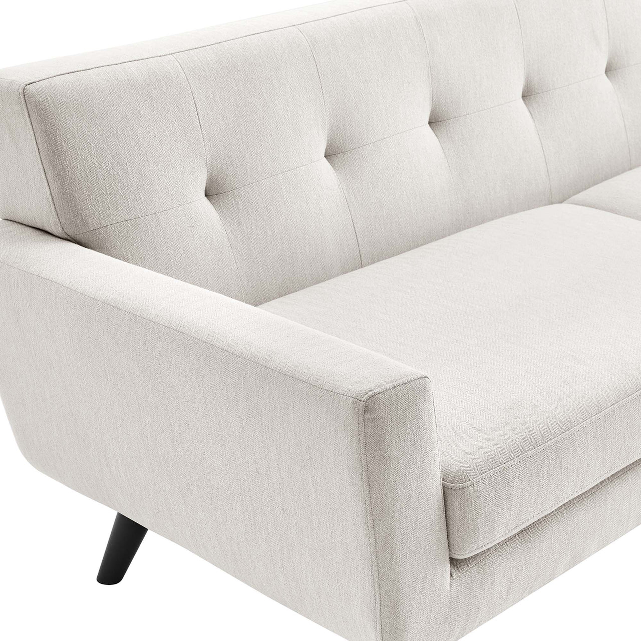 Rendezvous Herringbone Fabric Sofa, Ivory