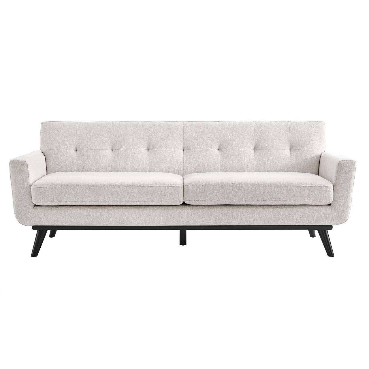 Rendezvous Herringbone Fabric Sofa, Ivory