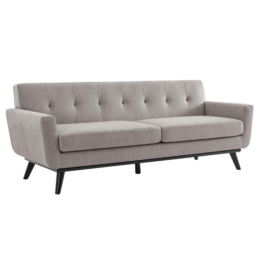 Rendezvous Herringbone Fabric Sofa, Light Gray