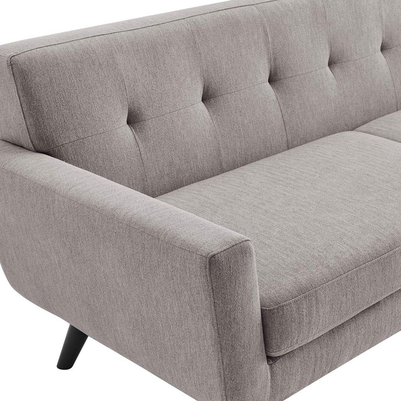 Rendezvous Herringbone Fabric Sofa, Light Gray
