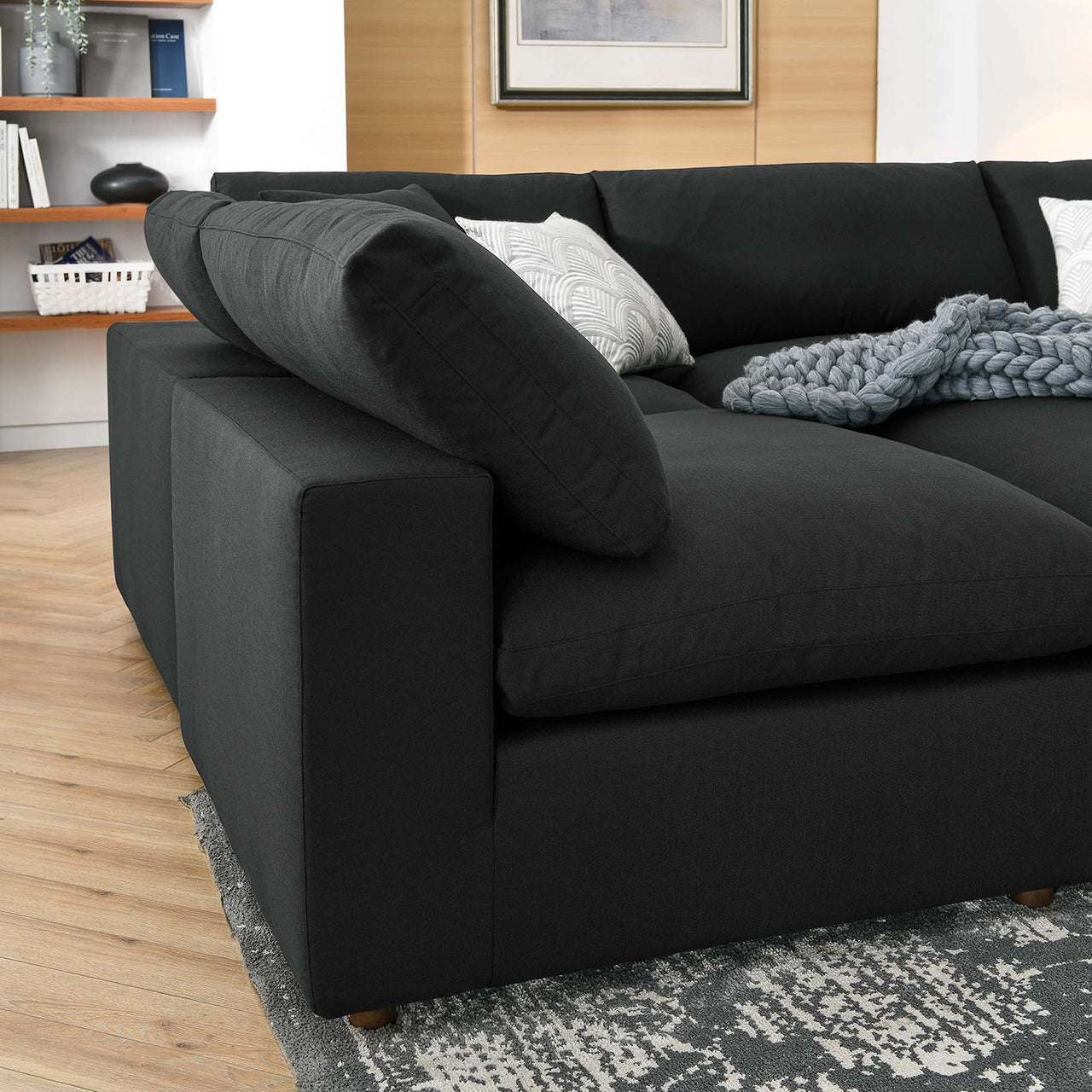 Angelic 6-Piece Cloudblend Sectional, Black