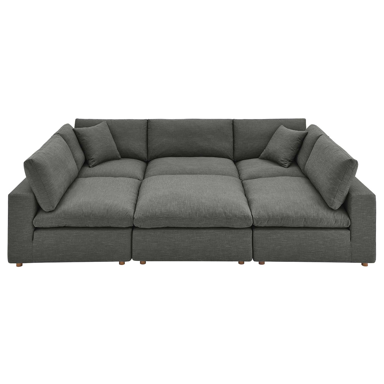 Commix 6-Piece Down Filled Overstuffed Sectional, Gray