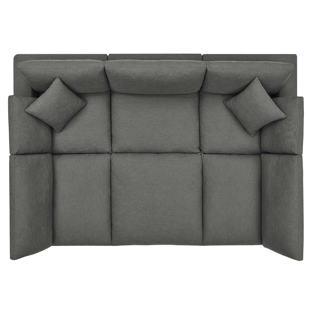 Commix 6-Piece Down Filled Overstuffed Sectional, Gray