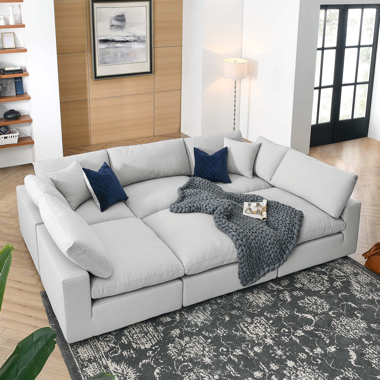 Angelic 6-Piece Cloudblend Sectional, Light Gray