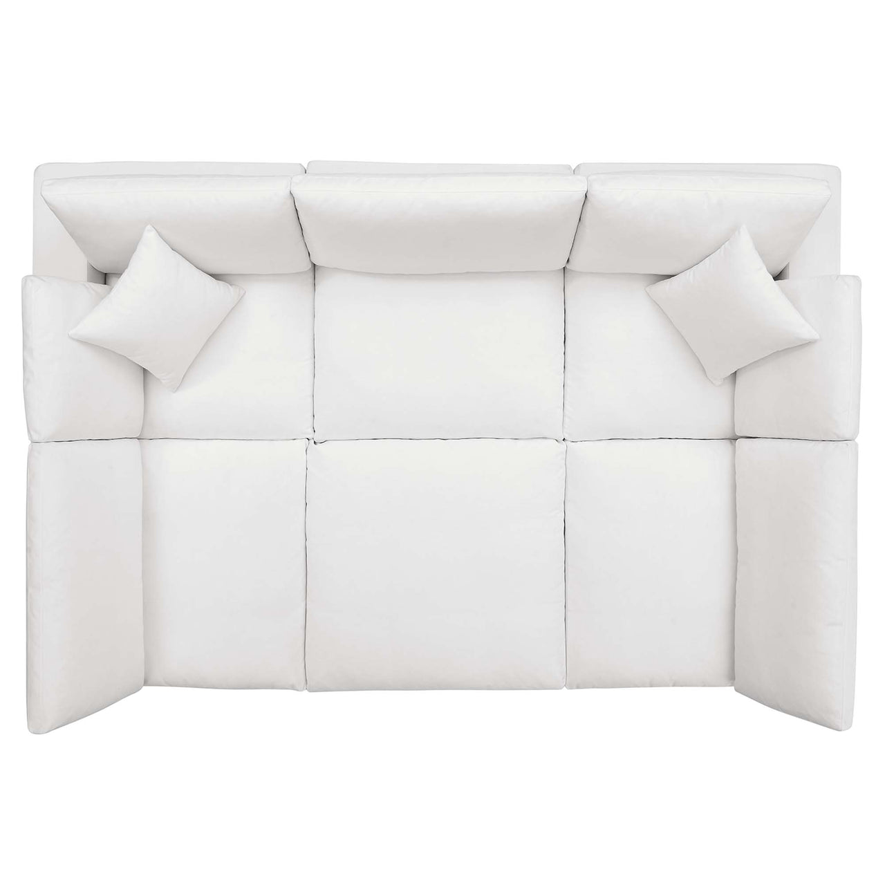 Commix 6-Piece Down Filled Overstuffed Sectional, Pure White