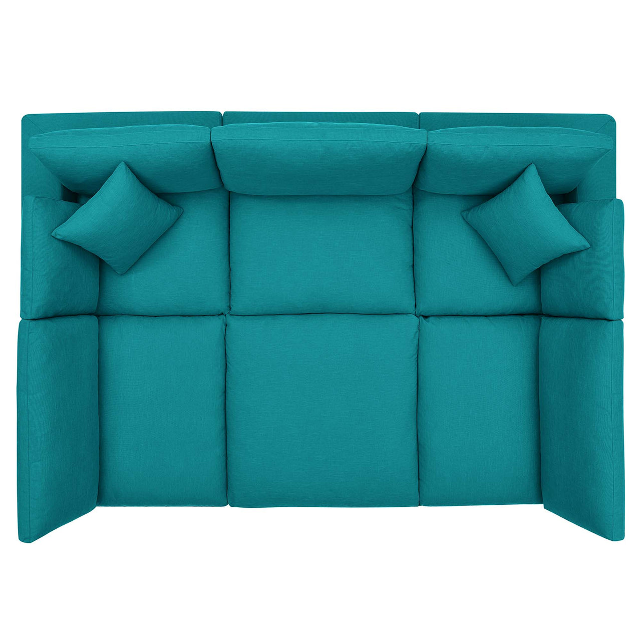 Commix 6-Piece Down Filled Overstuffed Sectional, Teal