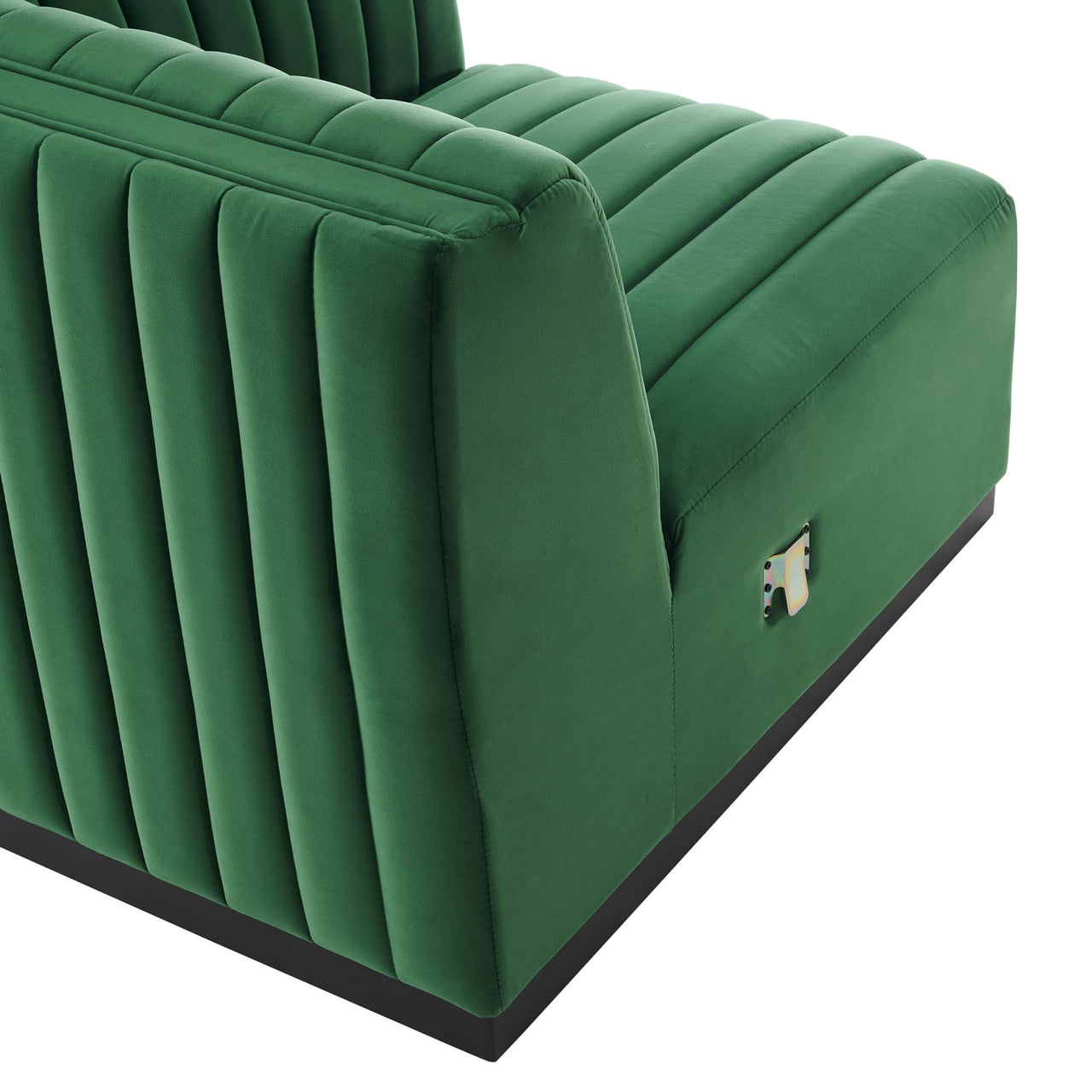 Evoke 4-Piece Velvet Sofa Sectional, Black & Emerald