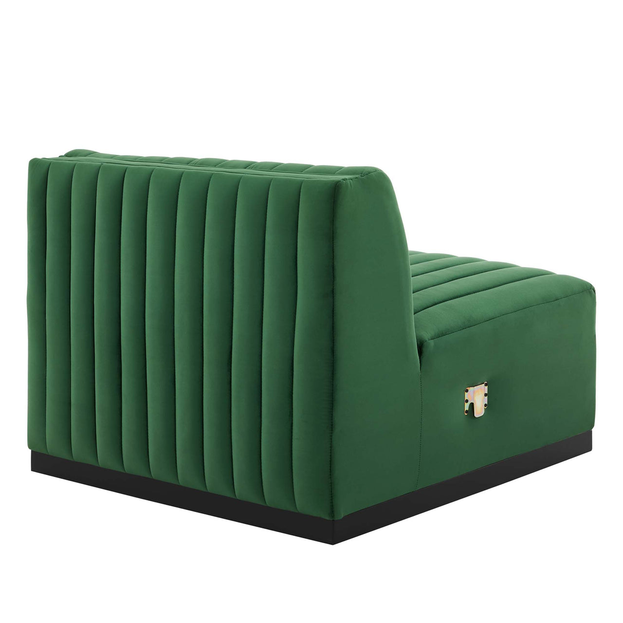 Evoke 4-Piece Velvet Sofa Sectional, Black & Emerald