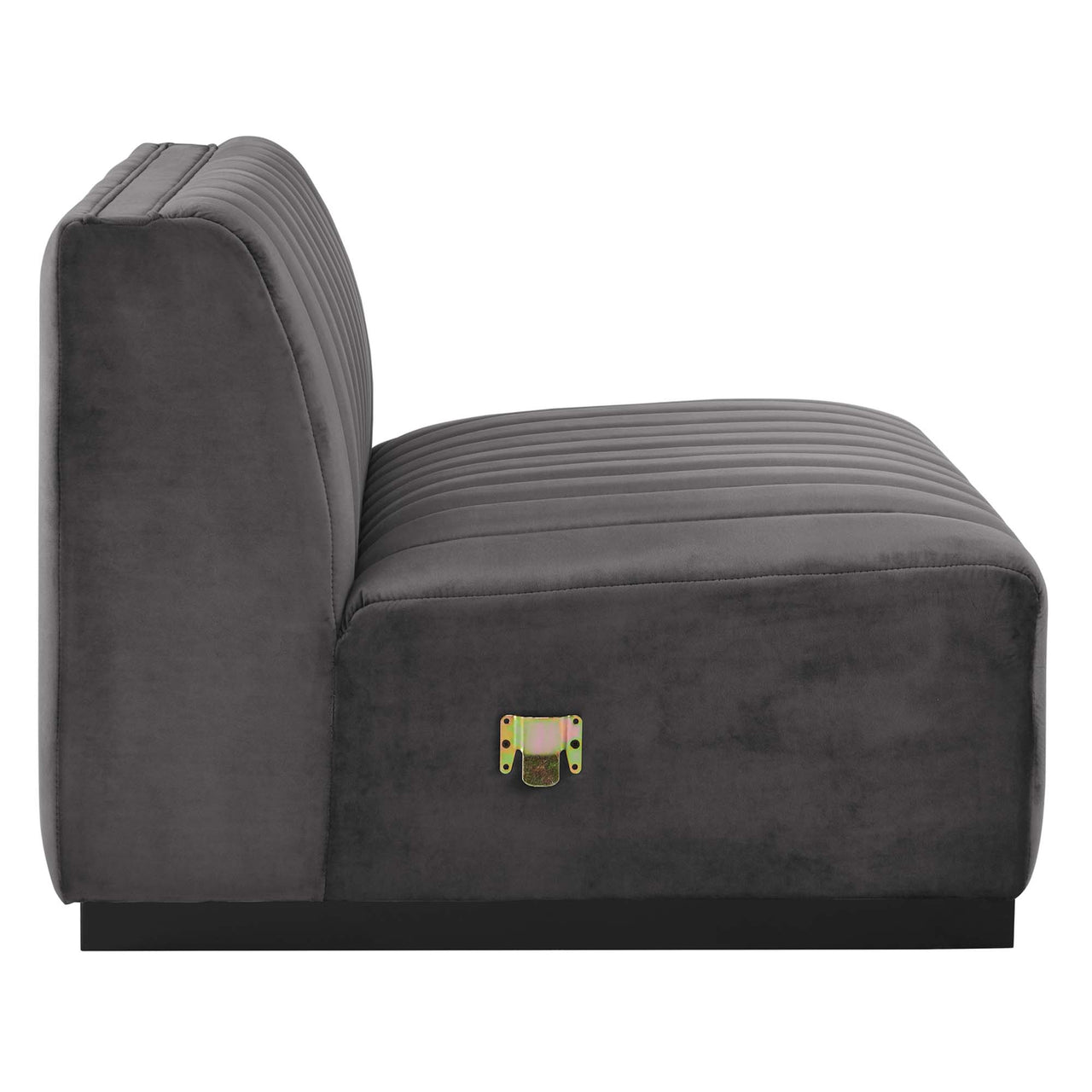 Evoke 4-Piece Velvet Sofa Sectional, Black & Gray