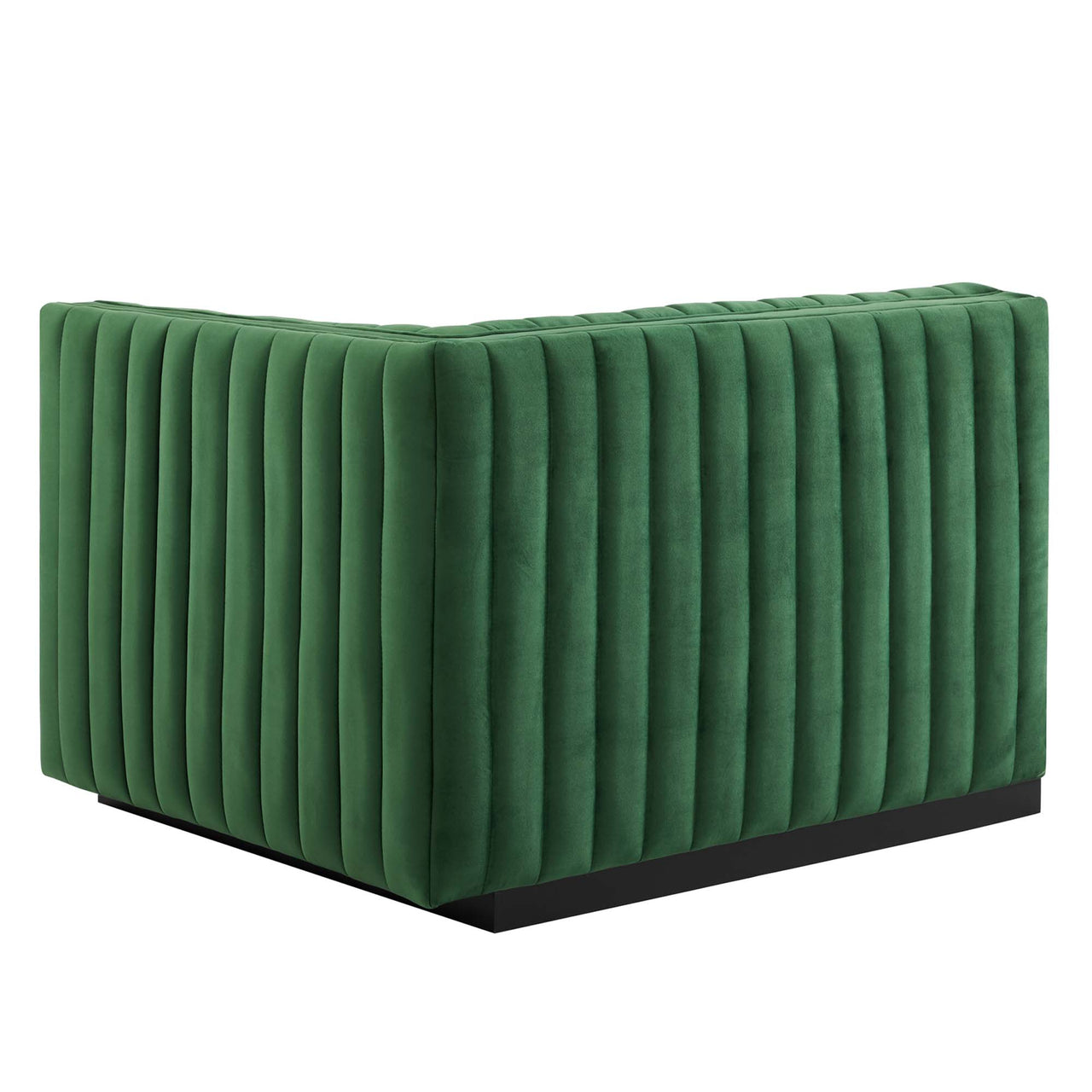 Evoke 4-Piece Velvet Sectional, Black & Emerald