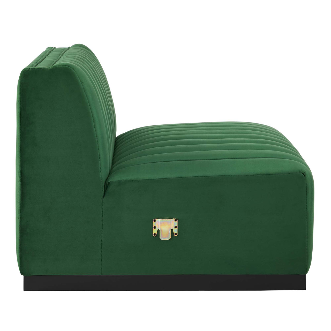 Evoke 4-Piece Velvet Sectional, Black & Emerald