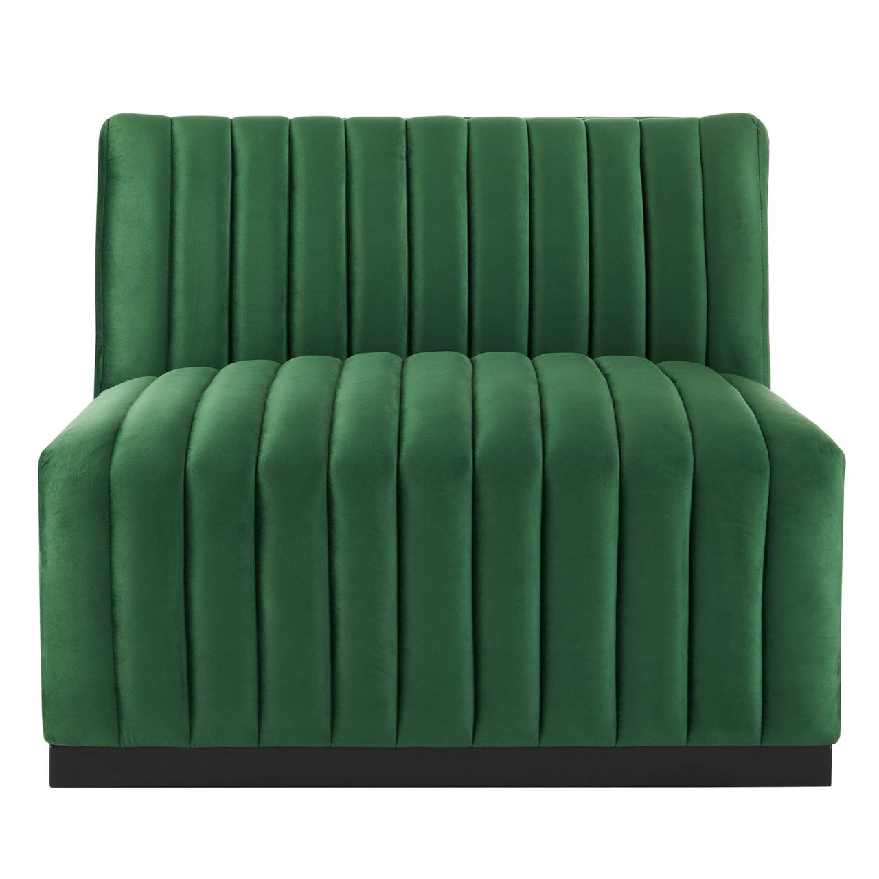 Evoke 4-Piece Velvet Sectional, Black & Emerald
