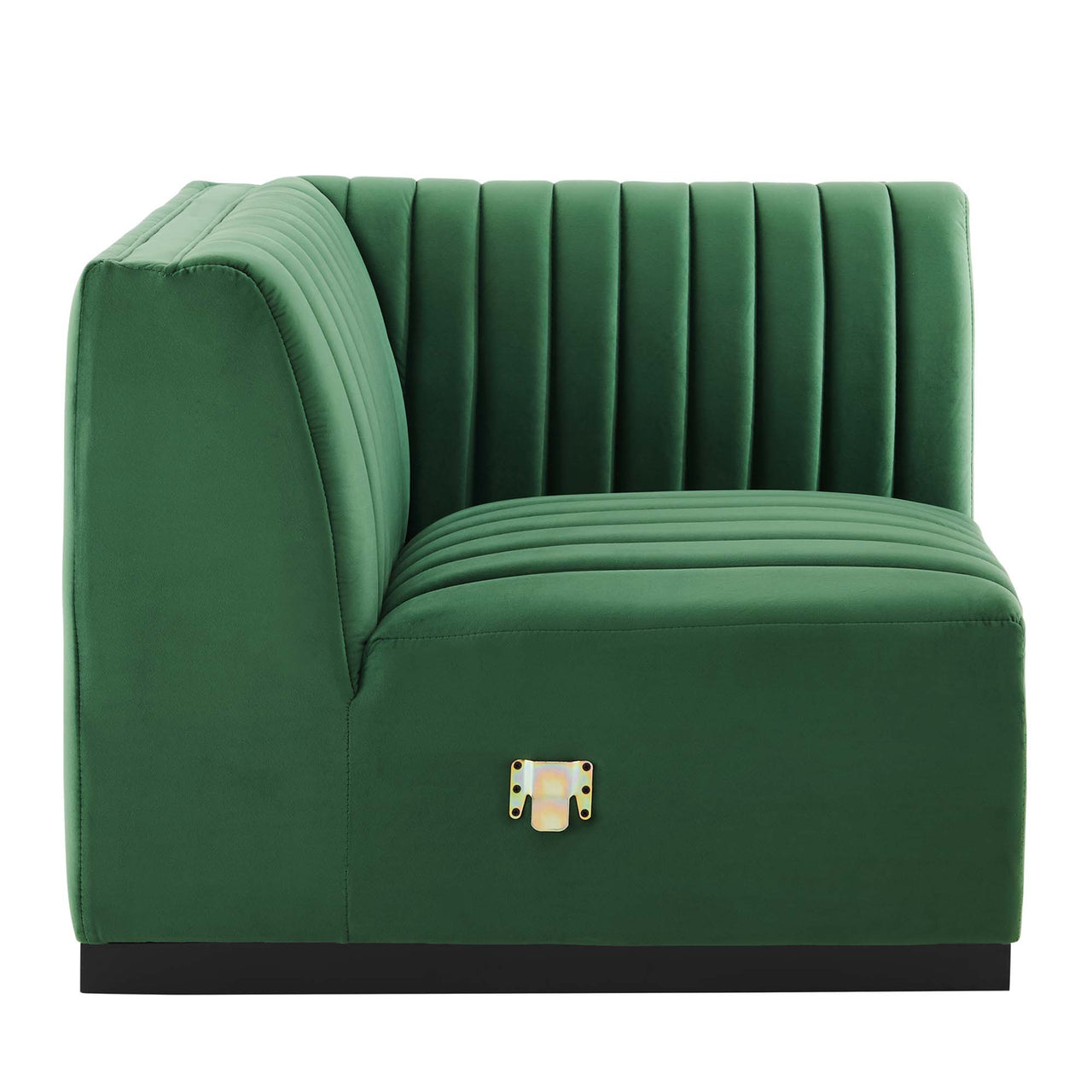 Evoke 5-Piece Velvet Sectional, Black & Emerald