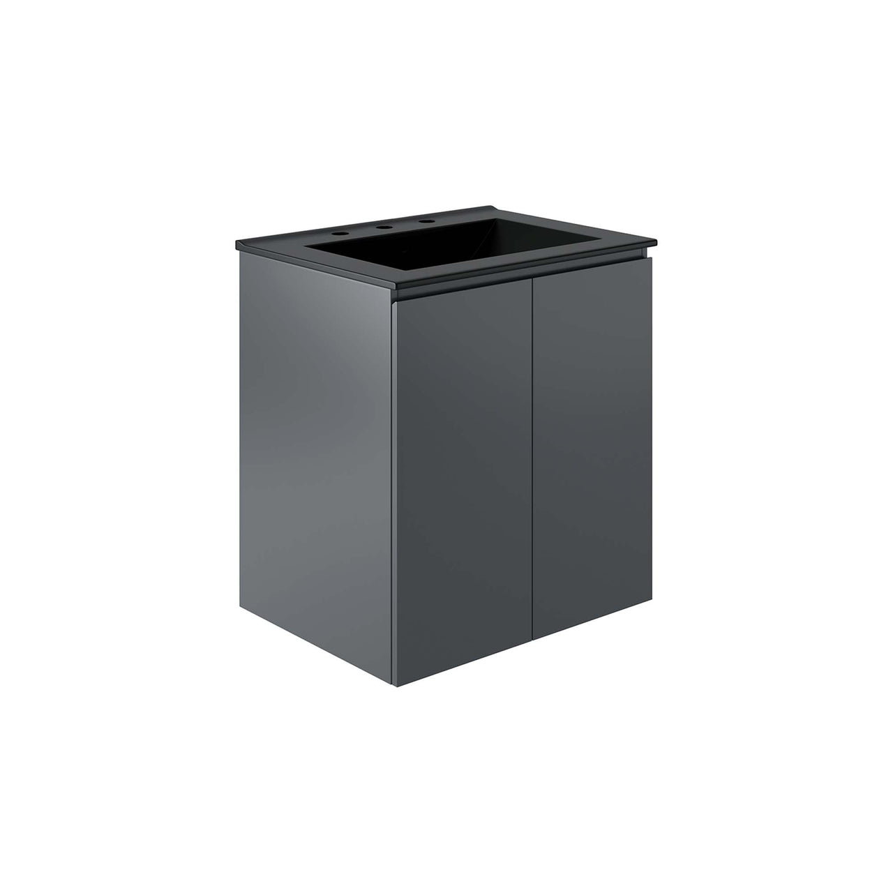 Brittney Floating Vanity Unit, Small, Gray & Black