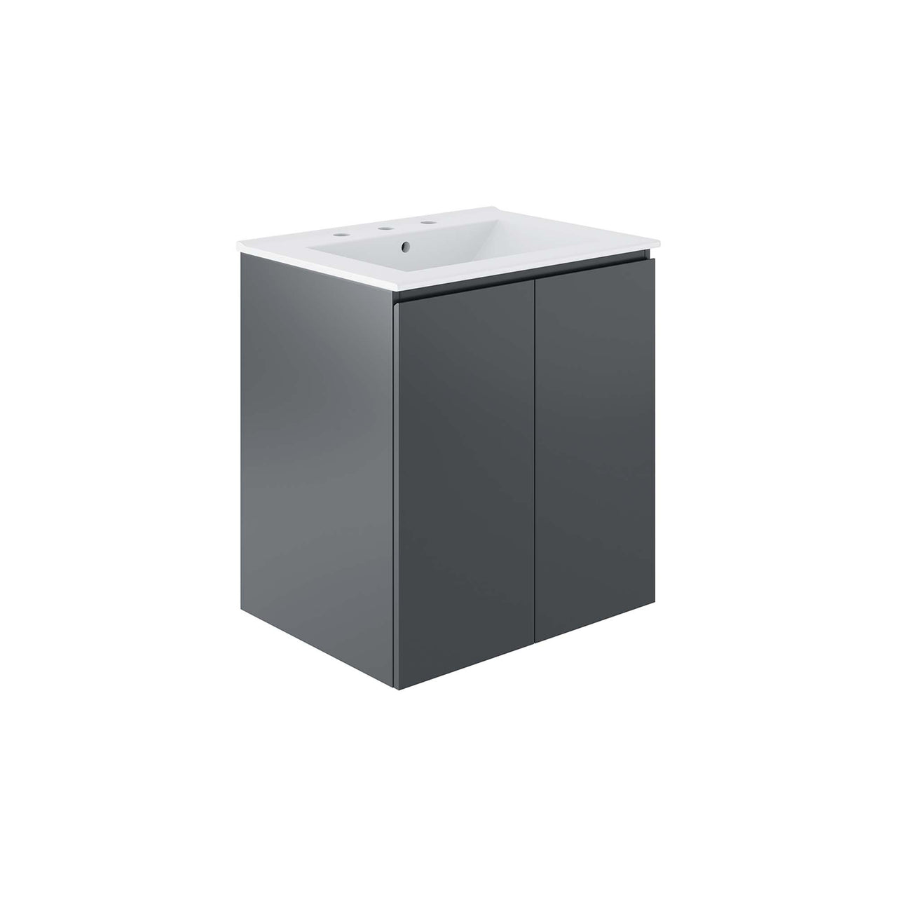 Brittney Floating Vanity Unit, Small, Gray & White
