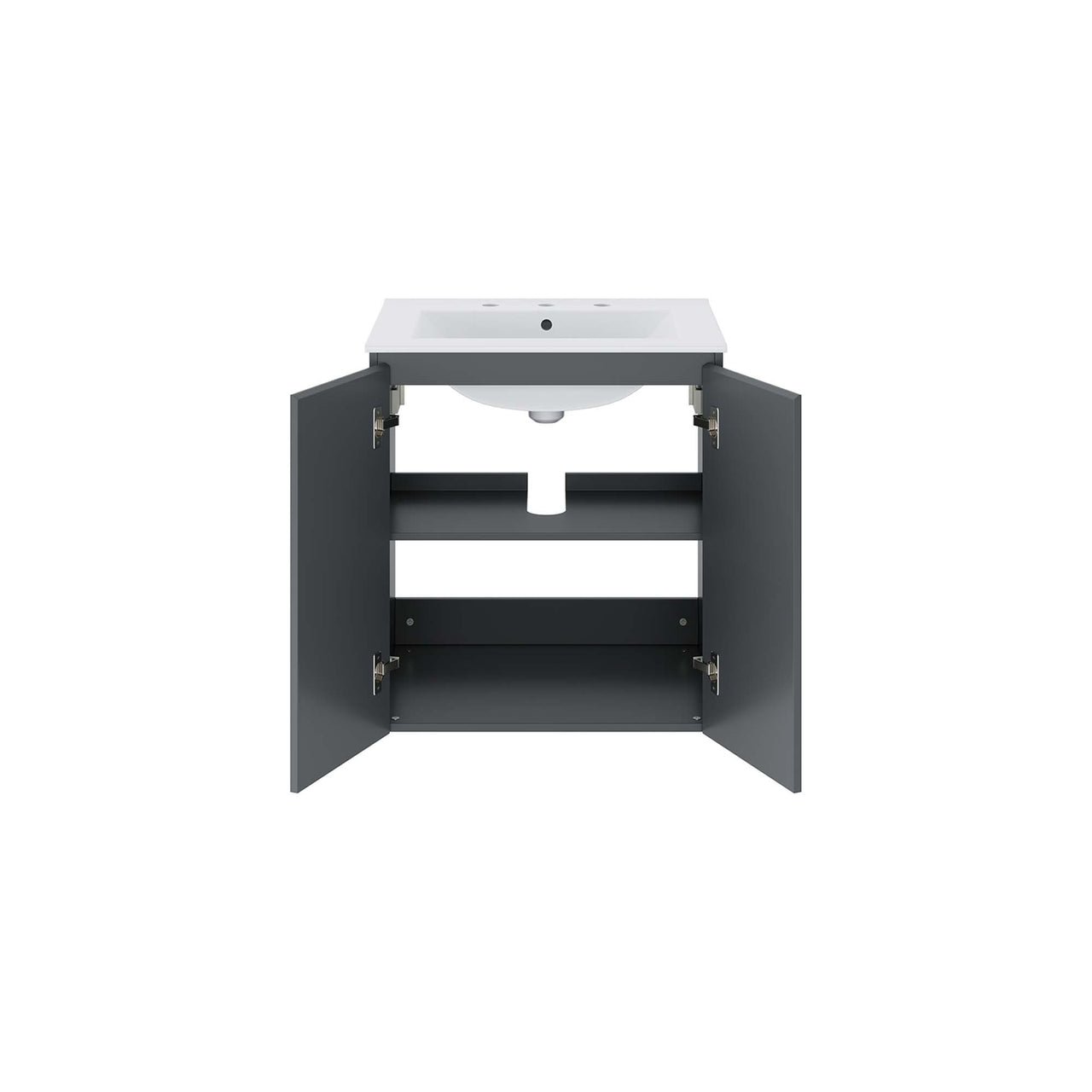 Brittney Floating Vanity Unit, Small, Gray & White